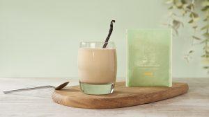 glass of vanilla smoothie