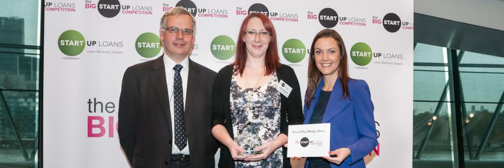 ikki Bustard winning an award at the Big Start Up Loans Competition 2014