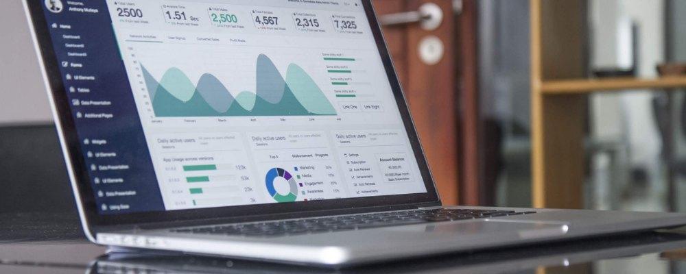 An online banking profile on a laptop