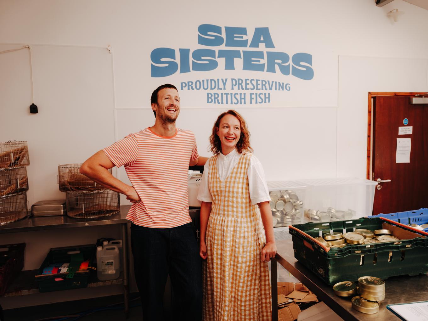 Portrait of Charlotte Dawe and Angus Cowen founders of Sea Sisters